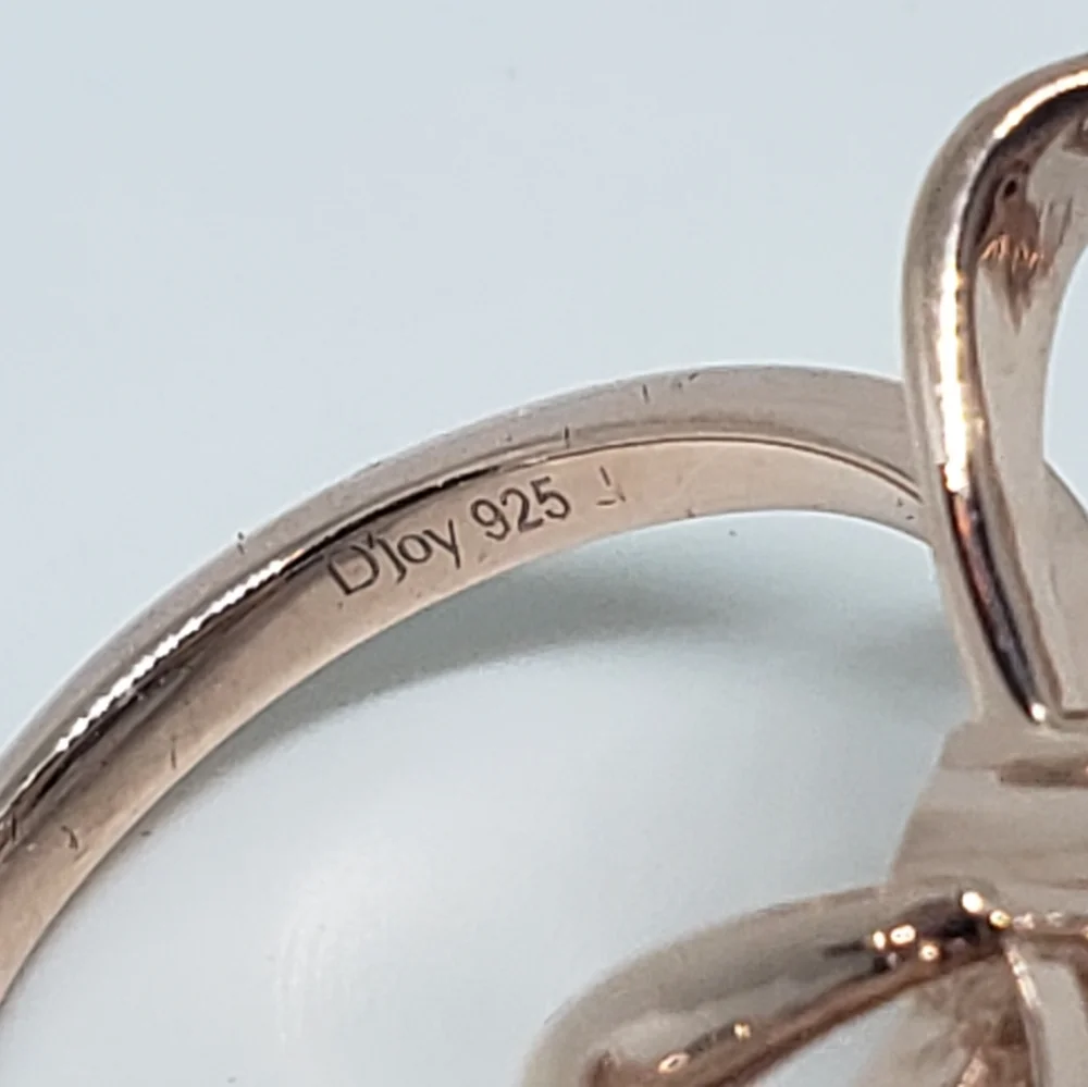 AAA Natural Pink Morganite & Pave Set Moissanite Bow Ring in 18k Rose Gold over - Picture 6 of 10